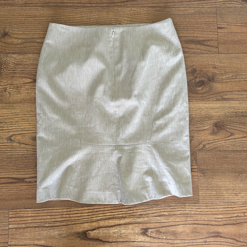 Ann Taylor tan linen blend pencil skirt small - Picture 4 of 7